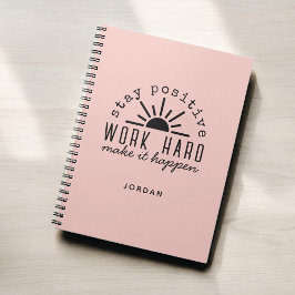Pink Positive Motivational Mantra with Any Name Notitieboek