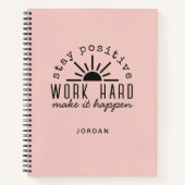 Pink Positive Motivational Mantra with Any Name Notitieboek (Voorkant)