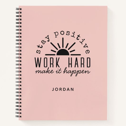 Pink Positive Motivational Mantra with Any Name Notitieboek (Voorkant)