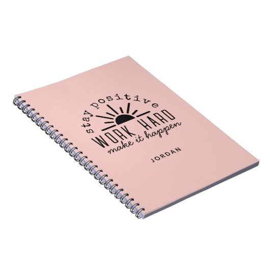Pink Positive Motivational Mantra with Any Name Notitieboek (Rechterzijde)