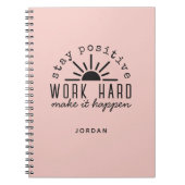 Pink Positive Motivational Mantra with Any Name Notitieboek (Voorkant)