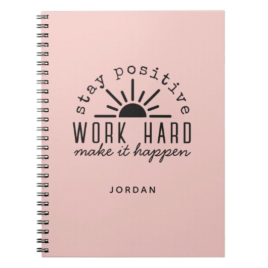 Pink Positive Motivational Mantra with Any Name Notitieboek (Voorkant)