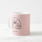 Pink Positive Motivational Quote with Any Name Koffiemok (Voorkant links)