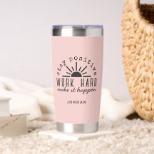 Pink Positive Motivational Quote with Name