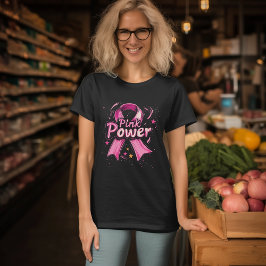 Pink Power borstkanker bewustzijn T-shirt