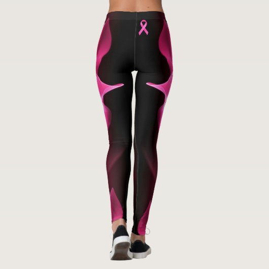 Pink Power Lightning Strike Lint Borstkanker Leggings (Achterkant)