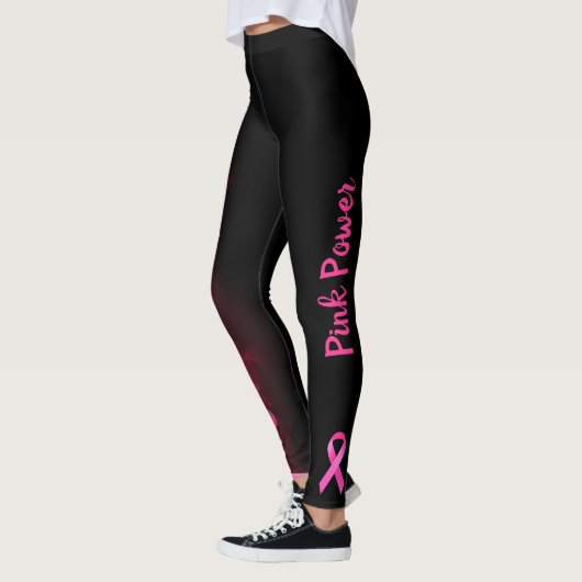 Pink Power Lightning Strike Lint Borstkanker Leggings (Links)