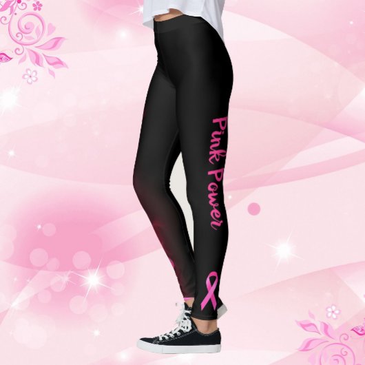 Pink Power Lightning Strike Lint Borstkanker Leggings