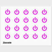 Pink Power On-schakelaar Ronde Sticker (Vel)
