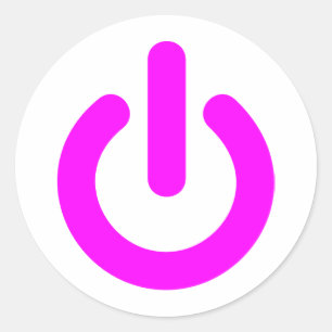 Pink Power On-schakelaar Ronde Sticker