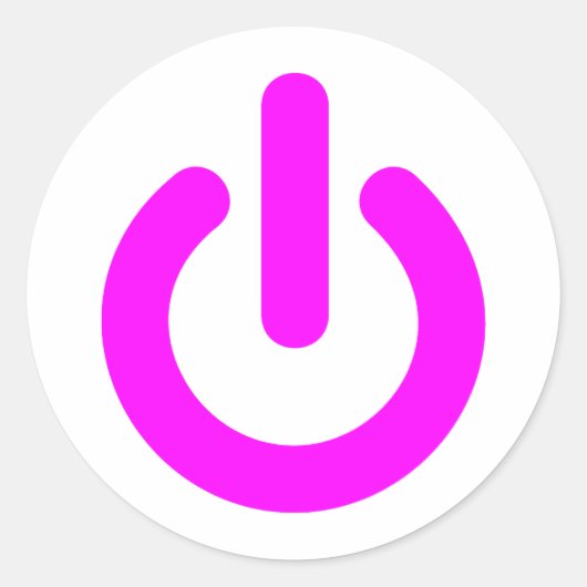 Pink Power On-schakelaar Ronde Sticker (Voorkant)