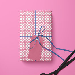 Pink Preppy Gingham Hearts- Wrapping Paper Roll Cadeaupapier