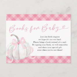 Pink Preppy Pumpkin Boeken voor Baby Uitnodiging Briefkaart