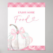 Pink Preppy Pumpkin Girl's Birthday Food Poster (Voorkant)
