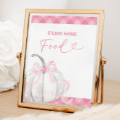 Pink Preppy Pumpkin Girl's Birthday Food Poster