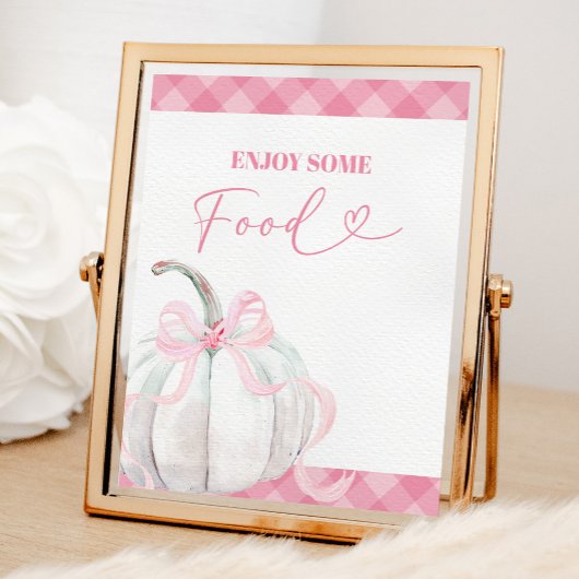 Pink Preppy Pumpkin Girl's Birthday Food Poster