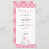 Pink Preppy Pumpkin Girl's eerste verjaardagsmenu Menu (Voorkant / Achterkant)