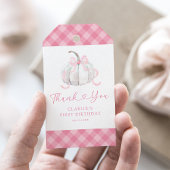 Pink Preppy Pumpkin Verjaardag Bedankt Cadeaulabel