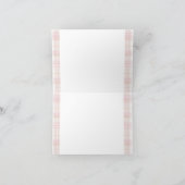 Pink Preppy Teddy Bear Girl Baby Shower Plaid Bow Bedankkaart (Binnen)