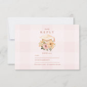 Pink Preschool Teddy Bear Afstuderen RSVP Kaartje (Voorkant)