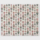Pink Presents with Holiday Nutcracker Cadeaupapier (Vlak)