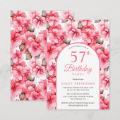 Pink Pretty Garden Floral Arch Chic 57th Birthday Kaart (Voorkant / Achterkant)