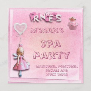 Pink Princess 10th Birthday Spa Party Kaart