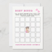 Pink Princess Baby shower Baby Bingo spel Kaart (Voorkant)