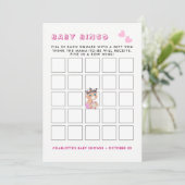 Pink Princess Baby shower Baby Bingo spel Kaart (Staand voorkant)
