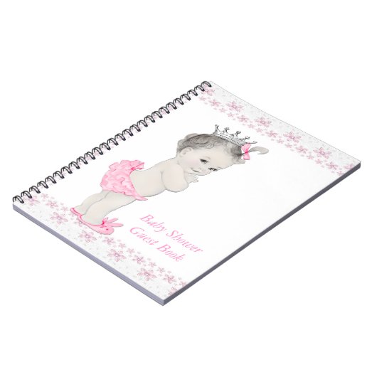 Pink Princess Baby shower gastenboek Notitieboek (Linkerzijde)