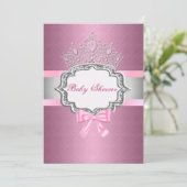 Pink Princess Baby shower Invitation Kaart (Staand voorkant)