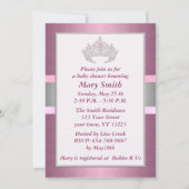 Pink Princess Baby shower Invitation Kaart (Achterkant)