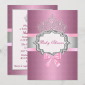 Pink Princess Baby shower Invitation Kaart (Voorkant / Achterkant)