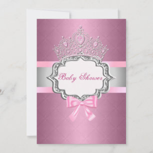 Pink Princess Baby shower Invitation Kaart