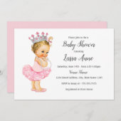 Pink Princess Baby shower Invitation Kaart (Voorkant / Achterkant)