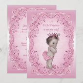 Pink  Princess Baby shower Kaart (Voorkant / Achterkant)