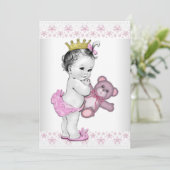 Pink Princess Baby shower Kaart (Staand voorkant)
