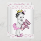 Pink Princess Baby shower Kaart (Voorkant / Achterkant)