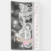 Pink Princess Baby shower Spandoek (Verticaal)