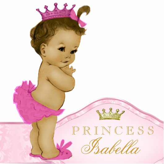 Pink Princess Baby shower Staand Fotobeeldje (Voorkant)