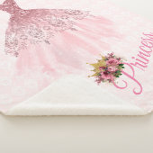 Pink Princess Ball Gown Sherpa Fleece Blanket Sherpa Deken (3/4)
