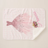Pink Princess Ball Gown Sherpa Fleece Blanket Sherpa Deken (Voorkant (horizontaal))