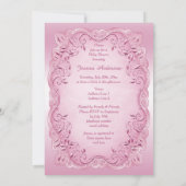 Pink  Princess Ballerina Baby shower Kaart (Achterkant)