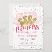 Pink Princess Balloon - uitnodiging (Voorkant)