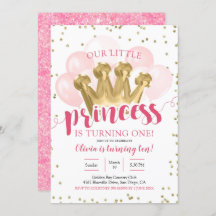 Pink Princess Balloon - uitnodiging