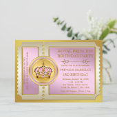 Pink Princess Birthday Party Kaart (Staand voorkant)