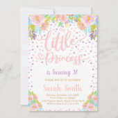 Pink Princess Birthday Uitnodiging (Voorkant)