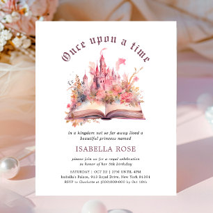 Pink Princess Birthday Uitnodiging