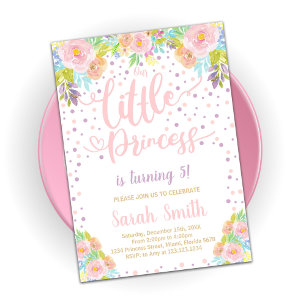 Pink Princess Birthday Uitnodiging