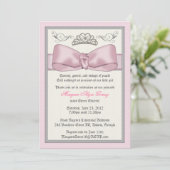 Pink Princess Bowed Invite Kaart (Staand voorkant)